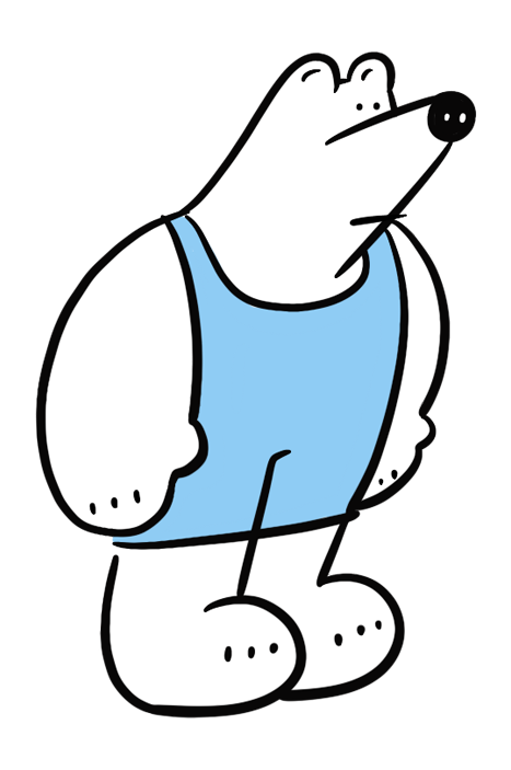 水着を着た白熊