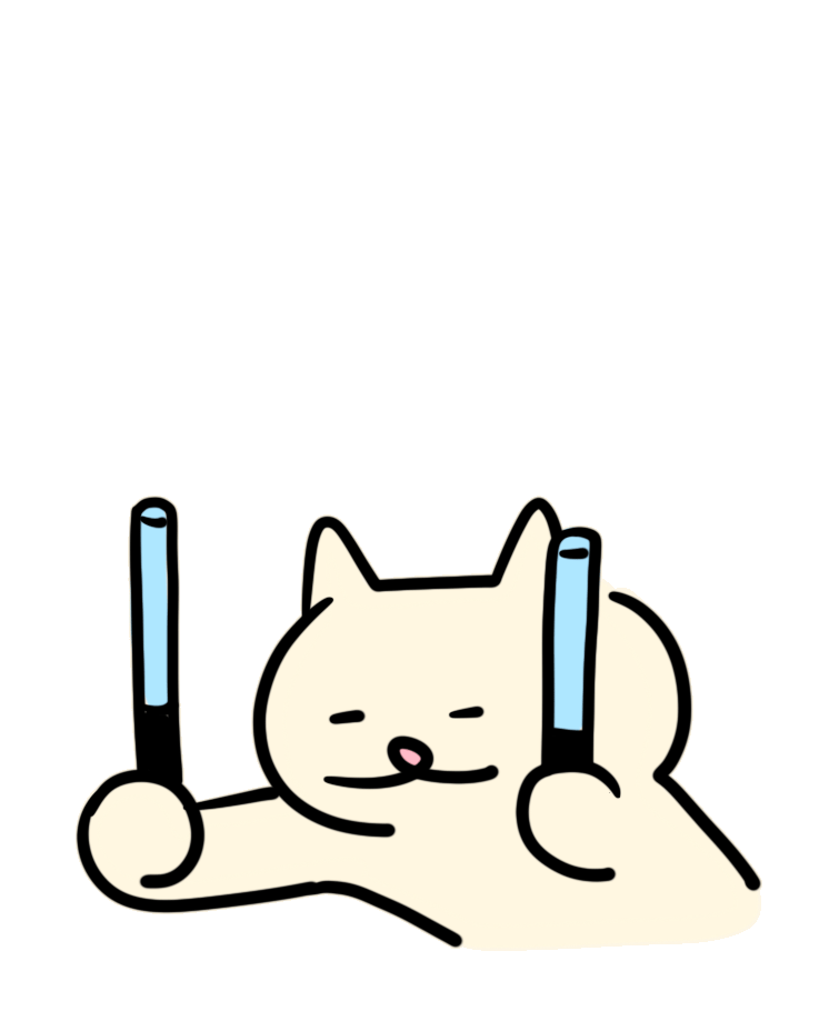 ペンライトをふる猫