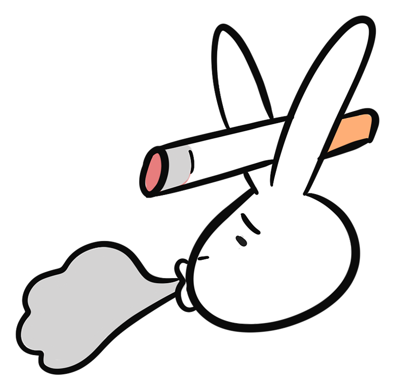 タバコを吸うウサギ